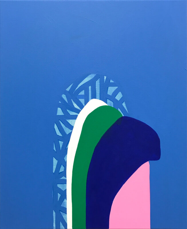 Soo Kyoung Lee, « BA Bleu », 2020, Acrylique sur toile, 60×50cm