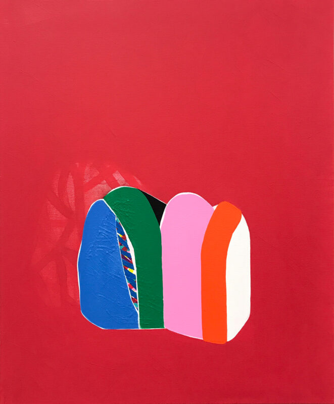 Soo Kyoung Lee, « BA Rouge », 2020, Acrylique sur toile, 60×50cm