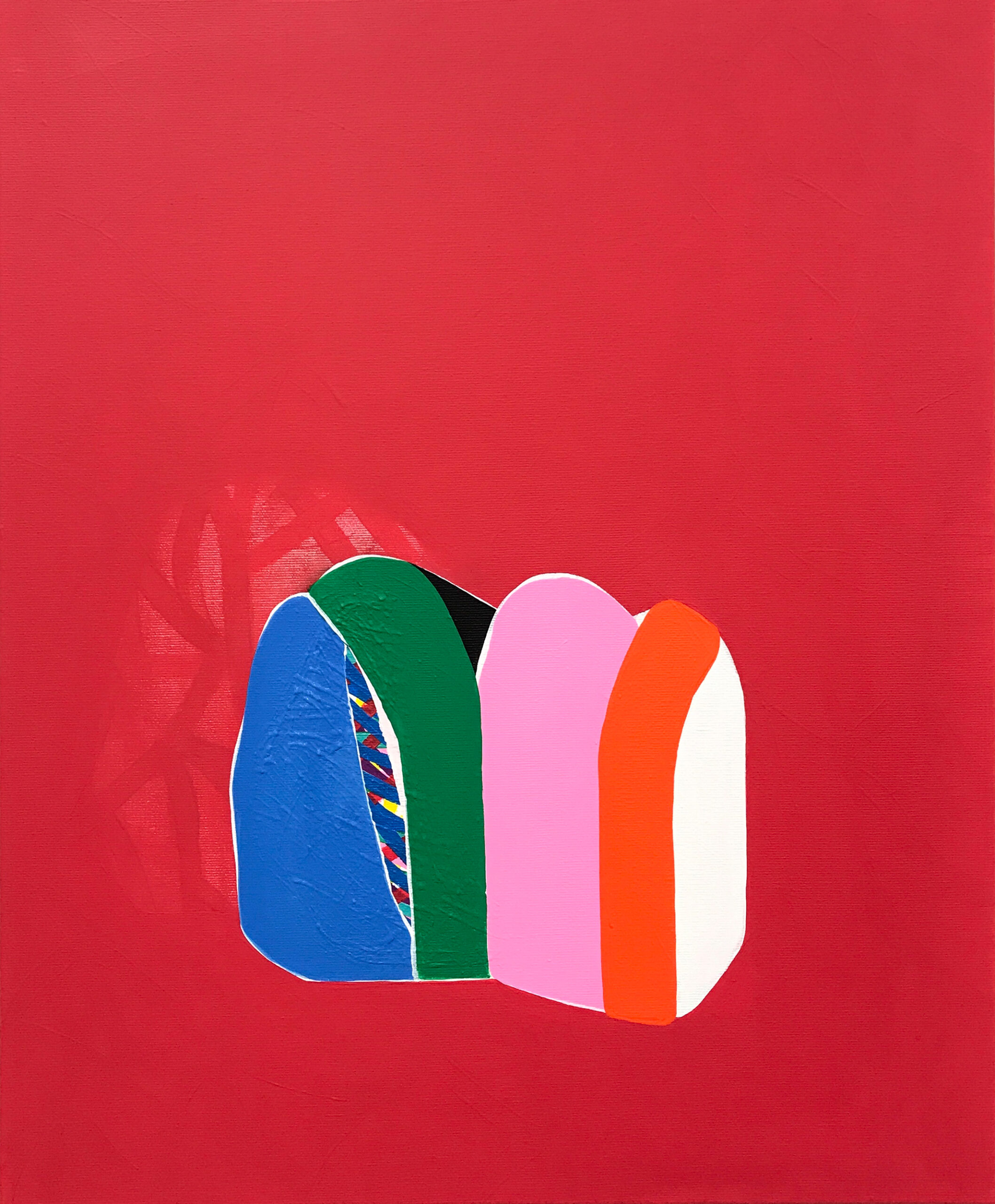 Soo Kyoung Lee, « BA Rouge », 2020, Acrylique sur toile, 60×50cm.