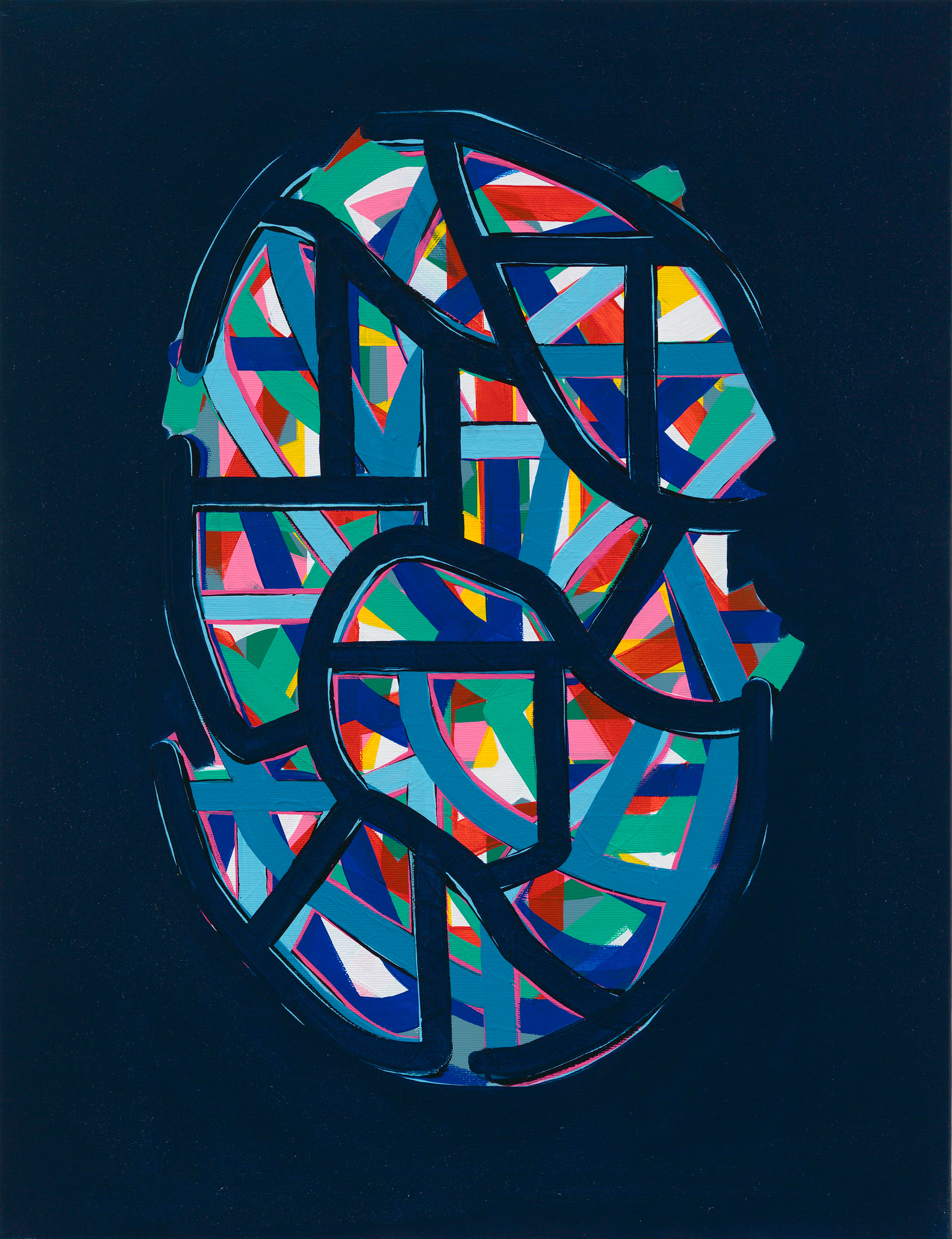Soo Kyoung Lee, « Bleu nuit », 2014, Acrylique sur toile, 65×50cm.