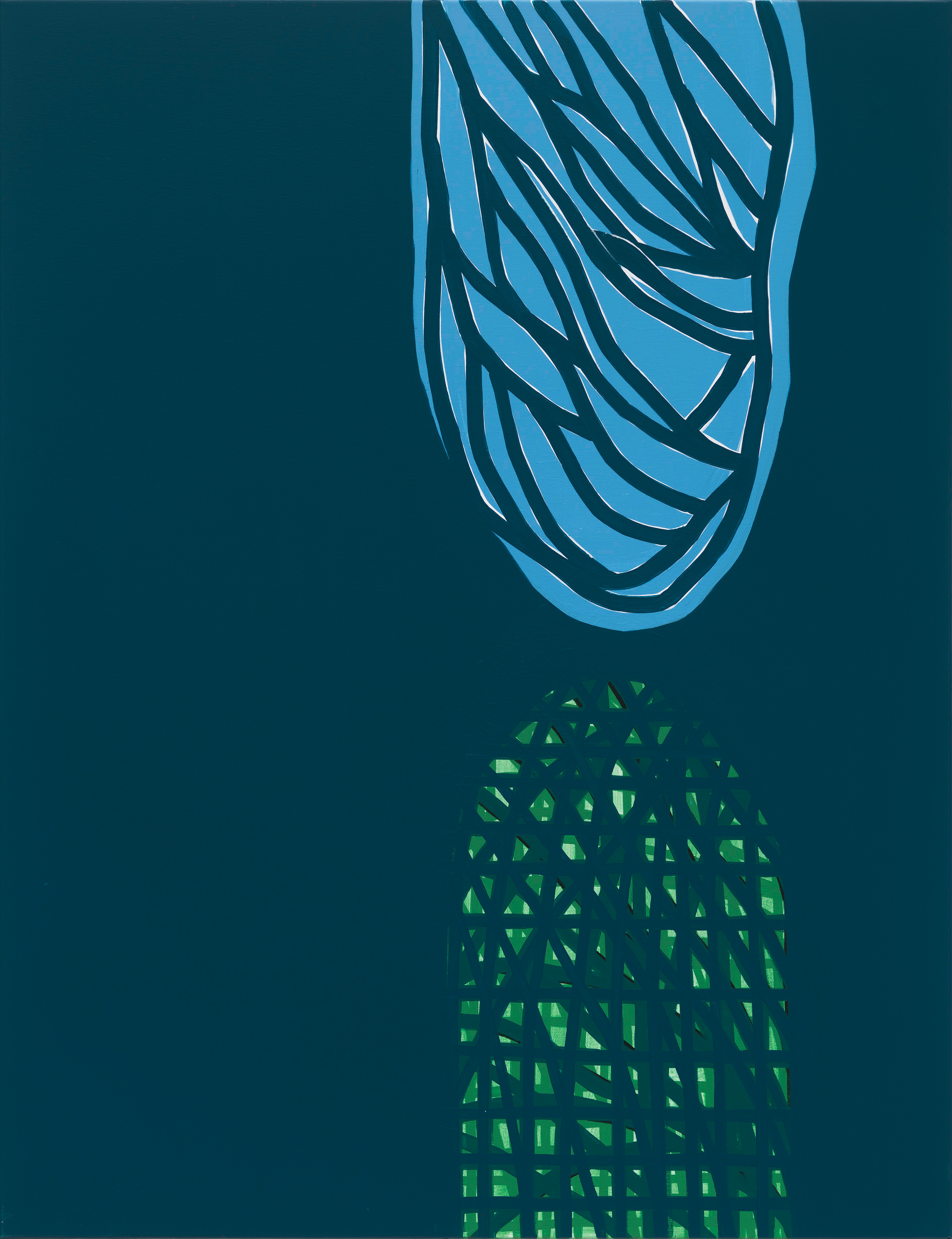 Soo Kyoung Lee, « Émeraude foncé », 2015, Acrylique sur toile, 116×89cm.