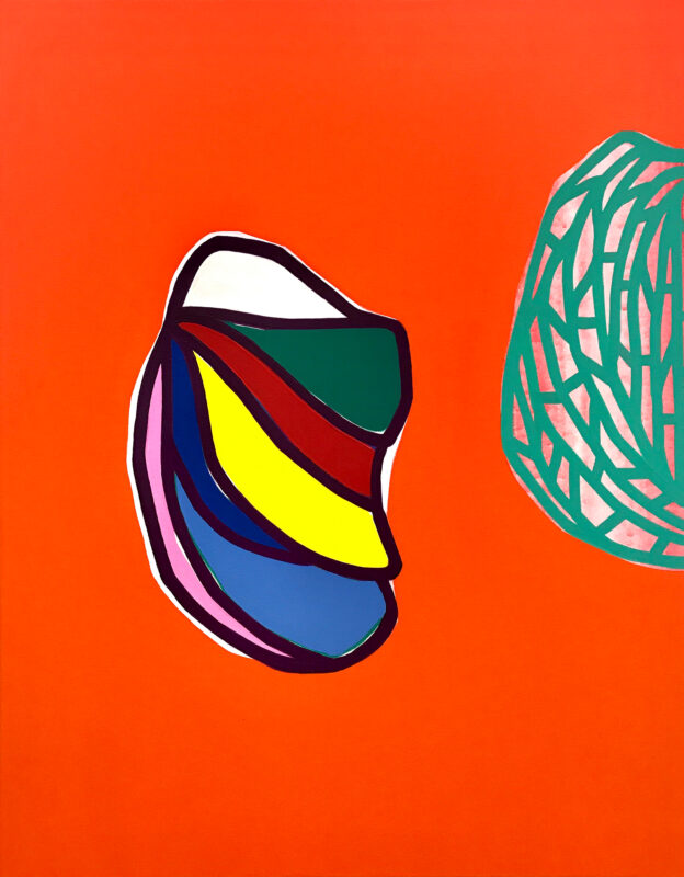 Soo Kyoung Lee, « M Orange », 2019, Acrylique sur toile, 80×70cm