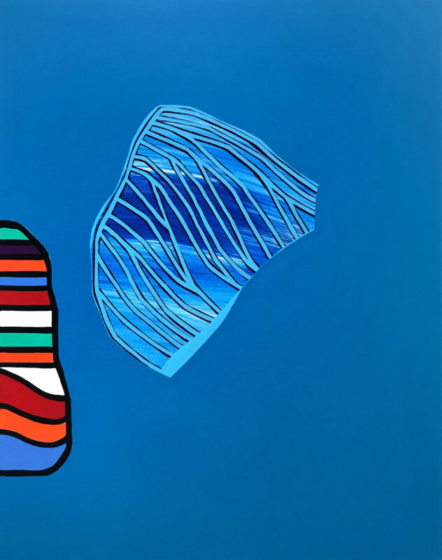 Soo Kyoung Lee, « M Turquoise », 2019, Acrylique sur toile, 80×70cm