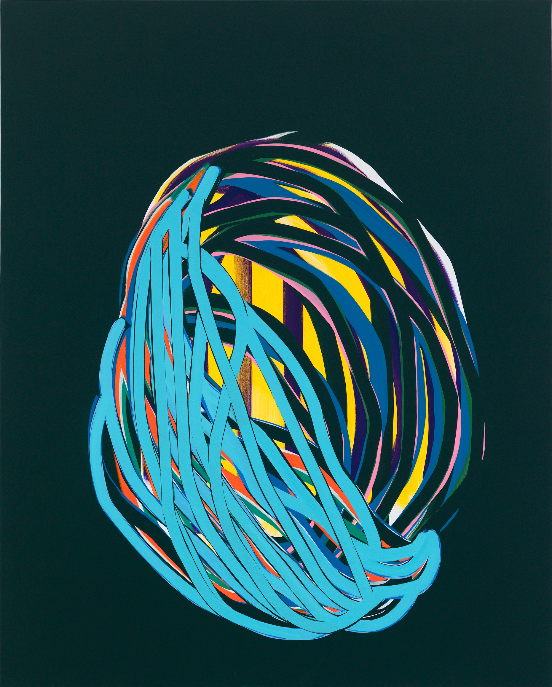 Soo Kyoung Lee, « Olive foncé », 2013, Acrylique sur toile, 162×130cm.