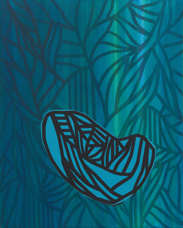 Soo Kyoung Lee, « P Bleu R », 2019, Acrylique sur toile, 100×80cm