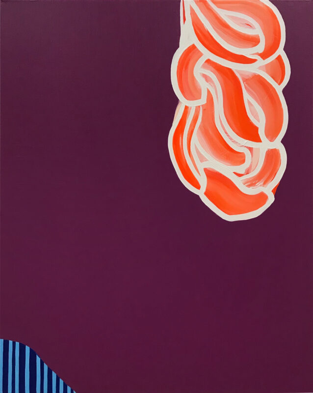 Soo Kyoung Lee, « P Pourpre », 2019, Acrylique sur toile, 100×80cm