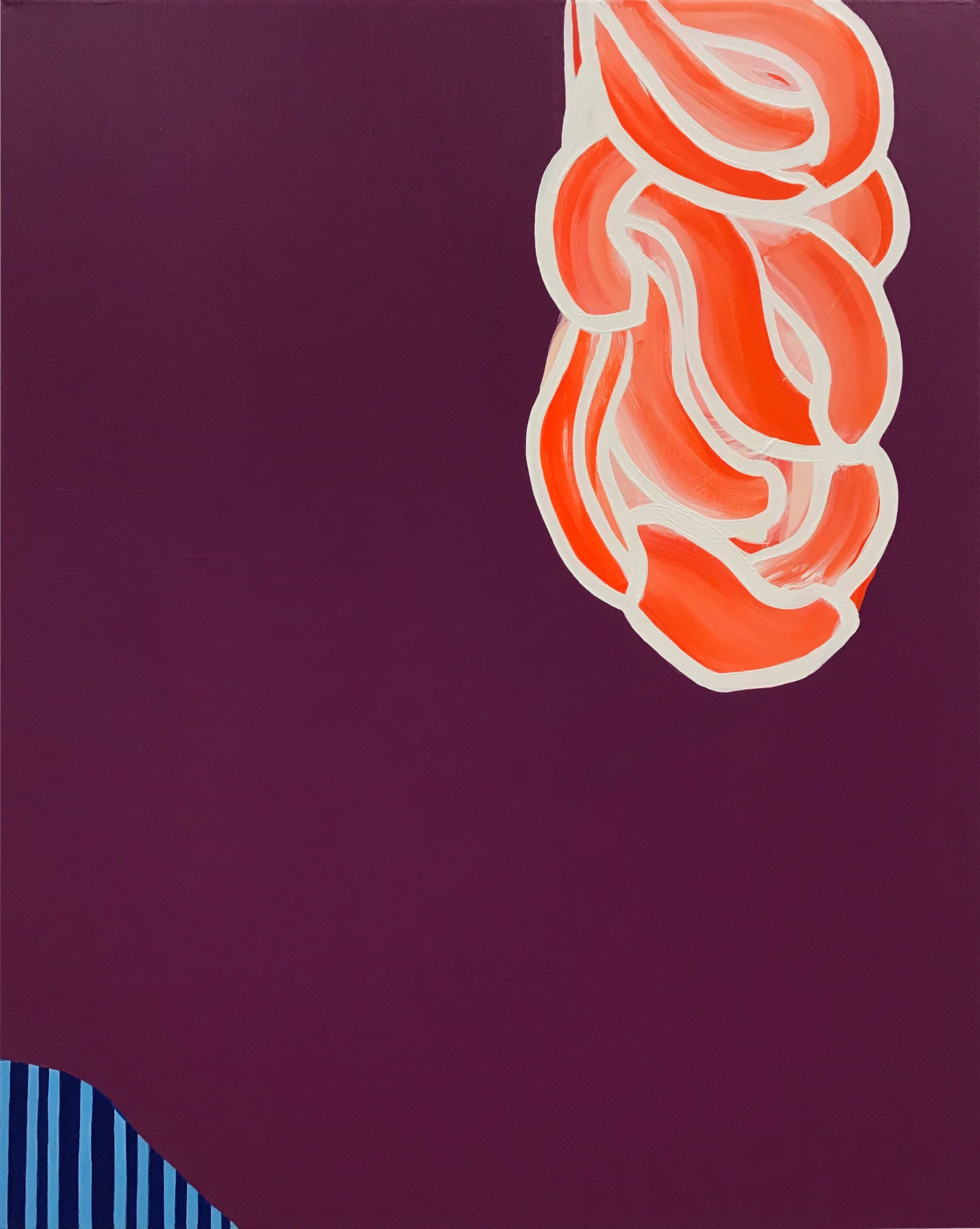 Soo Kyoung Lee, « P Pourpre », 2019, Acrylique sur toile, 100×80cm.