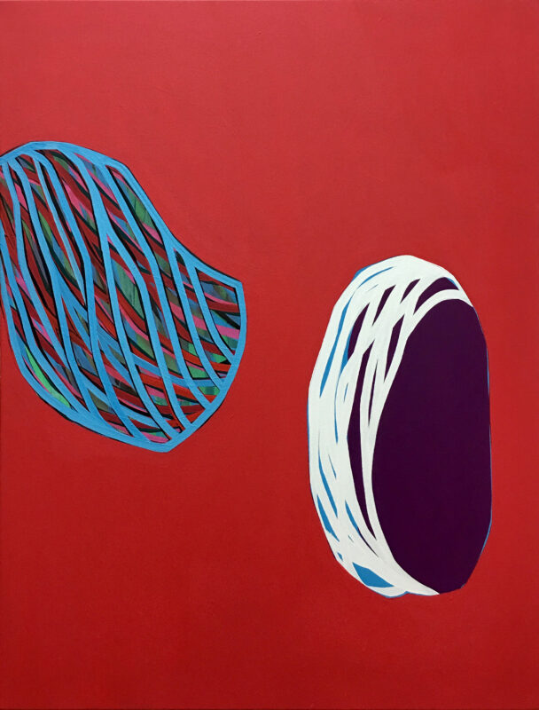Soo Kyoung Lee, « Rouge M », 2017, Acrylique sur toile, 116×89cm