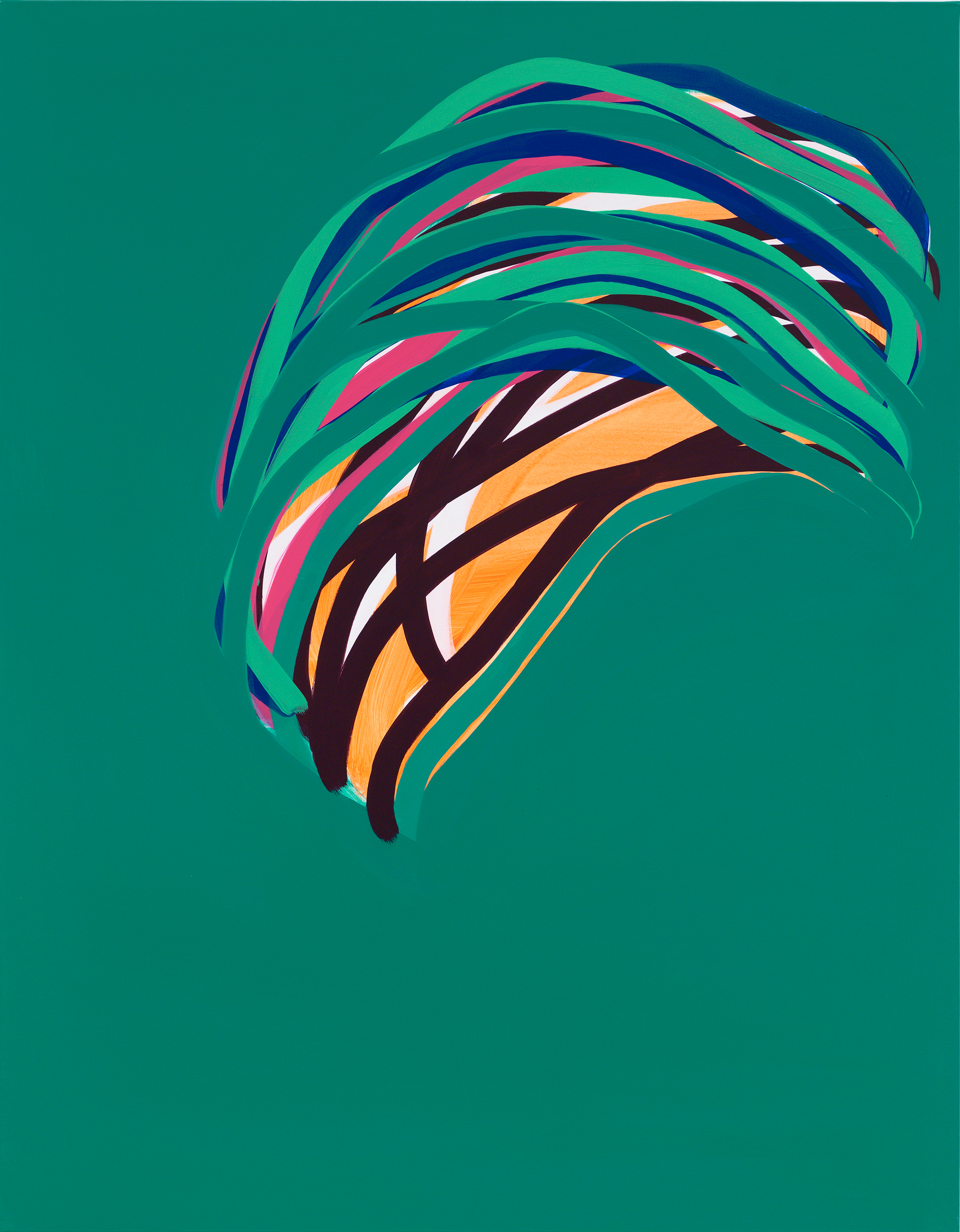 Soo Kyoung Lee, « Vert émeraude », 2013, Acrylique sur toile, 146×114cm.