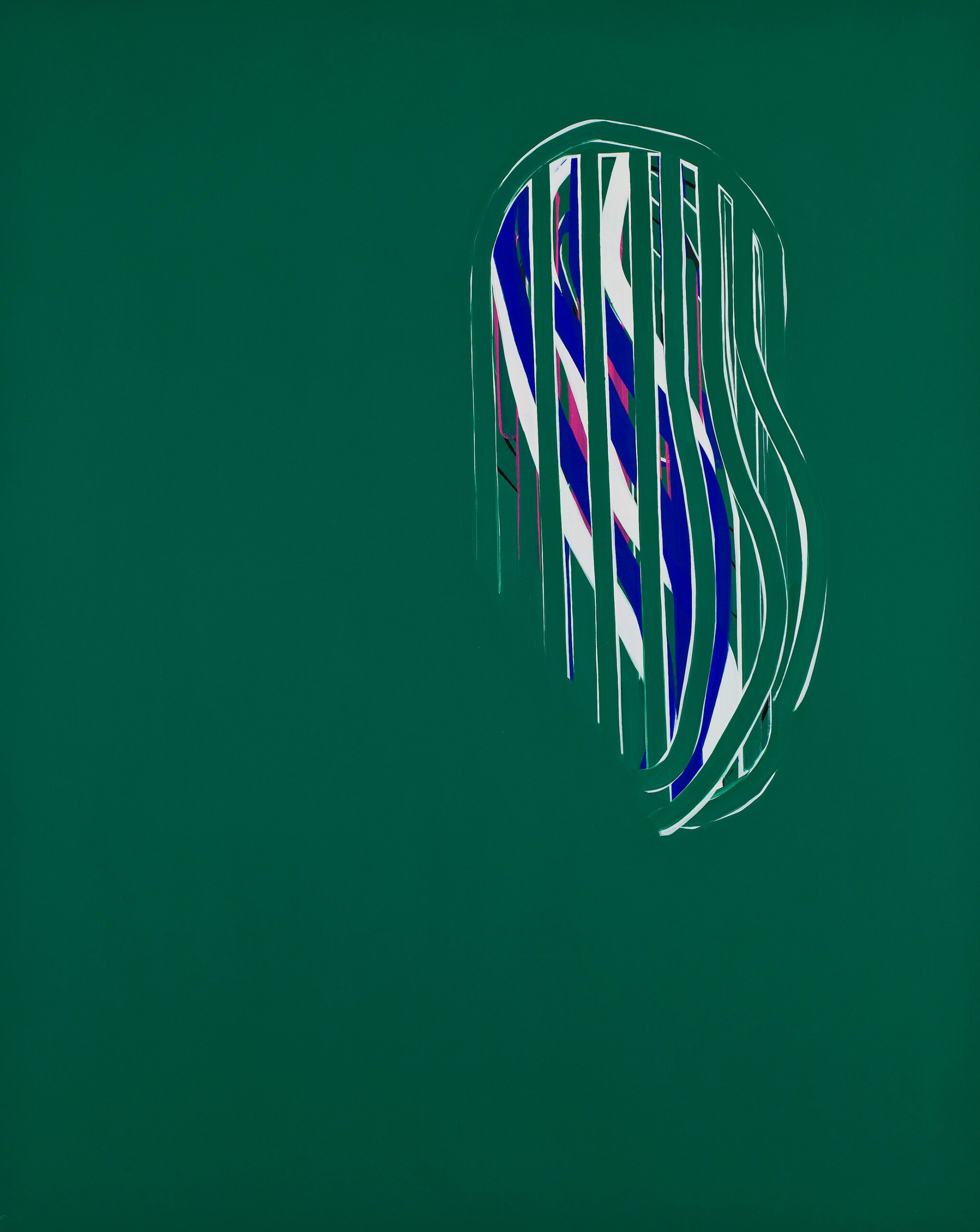 Soo Kyoung Lee, « Vert sapin », 2012, Acrylique sur toile, 162×130cm.
