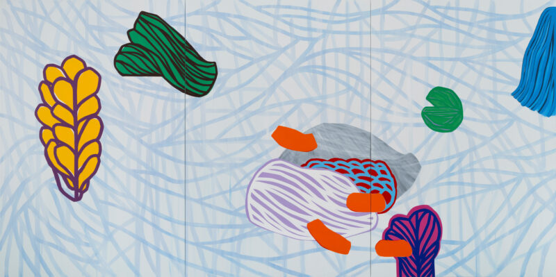 Soo Kyoung Lee, « S25 Tri B », 2025, Acrylique sur toile, 195×390cm