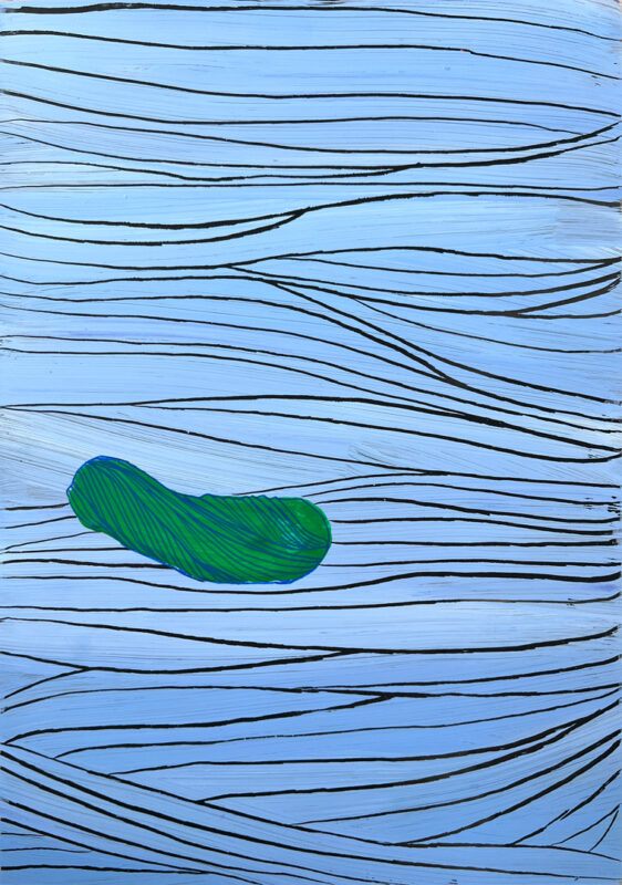 Soo Kyoung Lee, « Ba24 DR1 », 2024, Encre et Acrylique sur Rhodoïd et papier, 29,7×21cm
