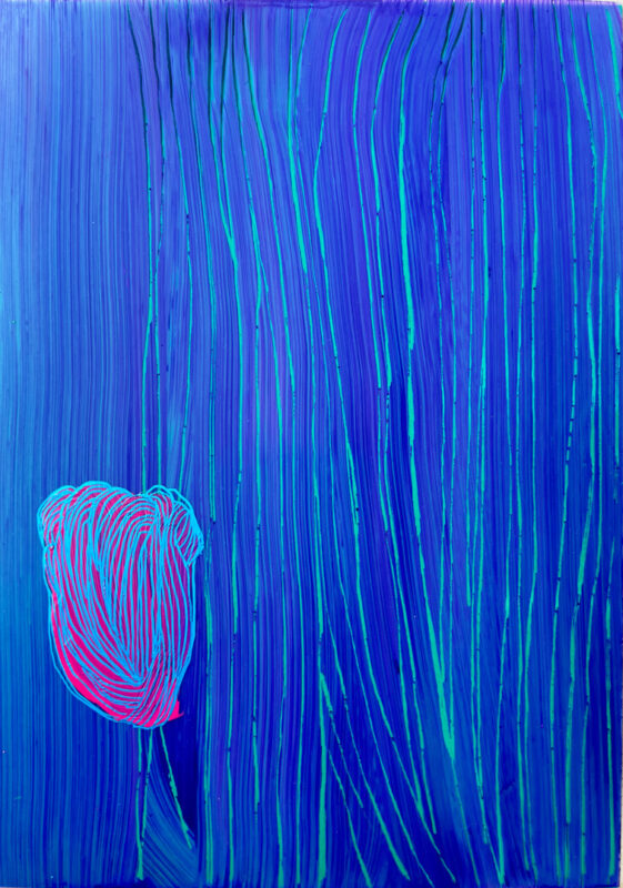 Soo Kyoung Lee, « Ba24 DR14 », 2024, Encre et Acrylique sur Rhodoïd et papier, 29,7×21cm