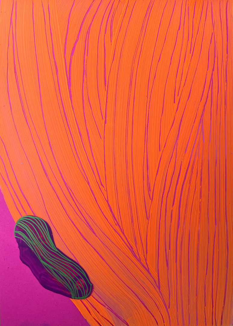 Soo Kyoung Lee, « Ba24 DR4 », 2024, Encre et Acrylique sur Rhodoïd et papier, 29,7×21cm.