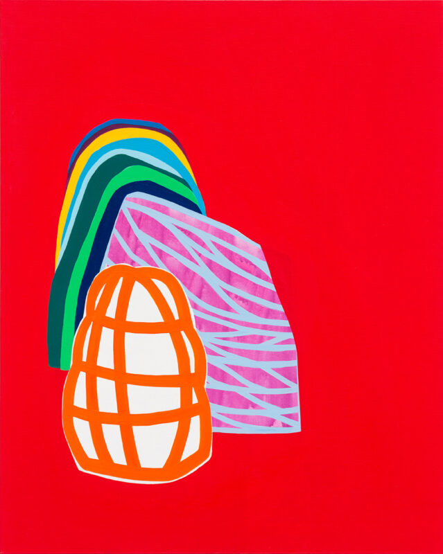 Soo Kyoung Lee, « S Rouge S », 2022, Acrylique sur toile, 91×73cm