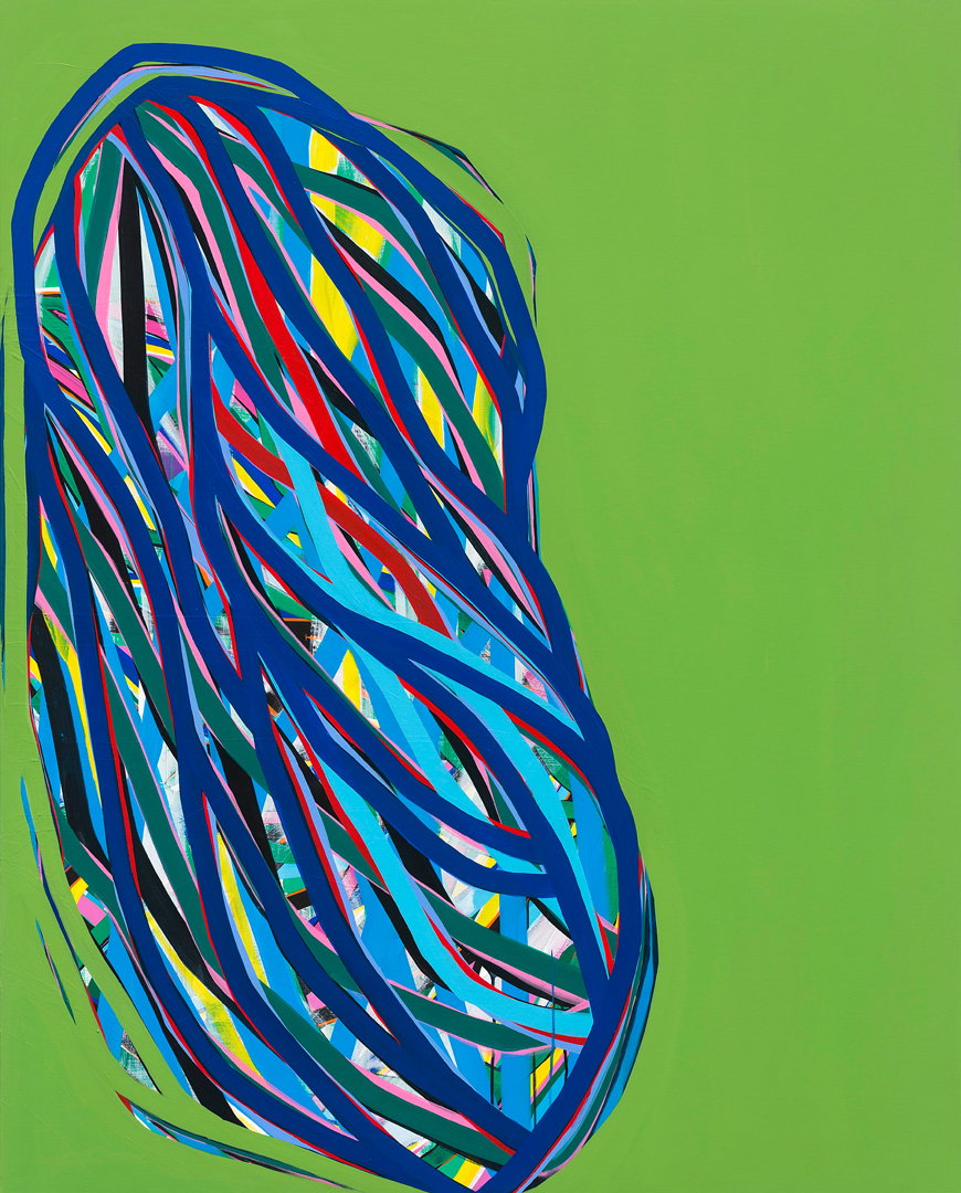 Soo Kyoung Lee, « S24100 Olive », 2024, Acrylique sur toile, 162×130cm.