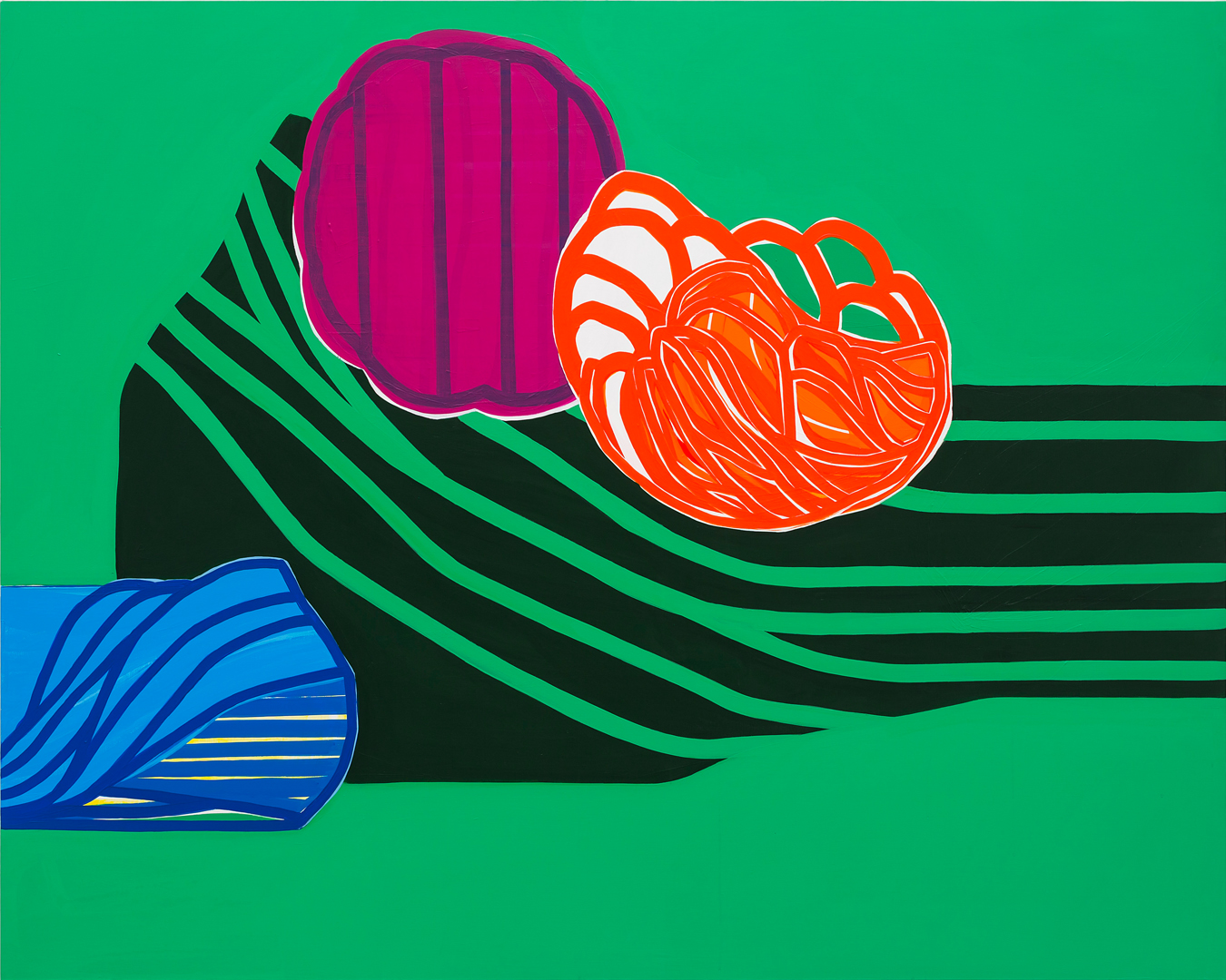 Soo Kyoung Lee, « S24150 Vert C », 2024, Acrylique sur toile, 160×200cm.